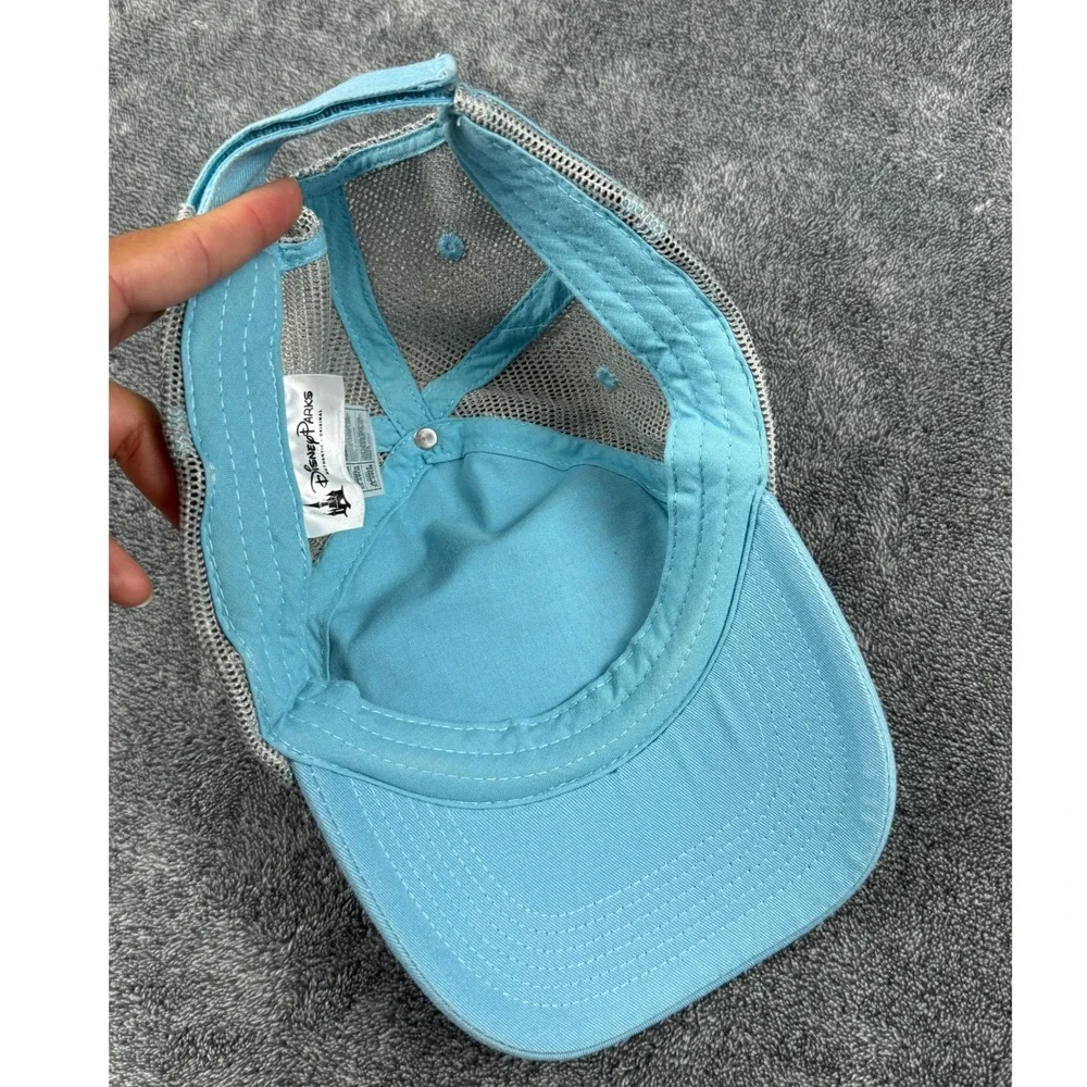 Disney Parks Minnie Mouse Trucker Hat Light Blue Grey Embroidered Mesh Cap Adult